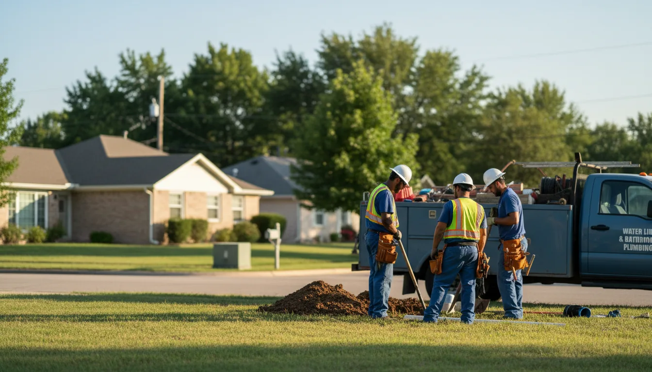 Residential water line and bathroom plumbing service in Foster, OR